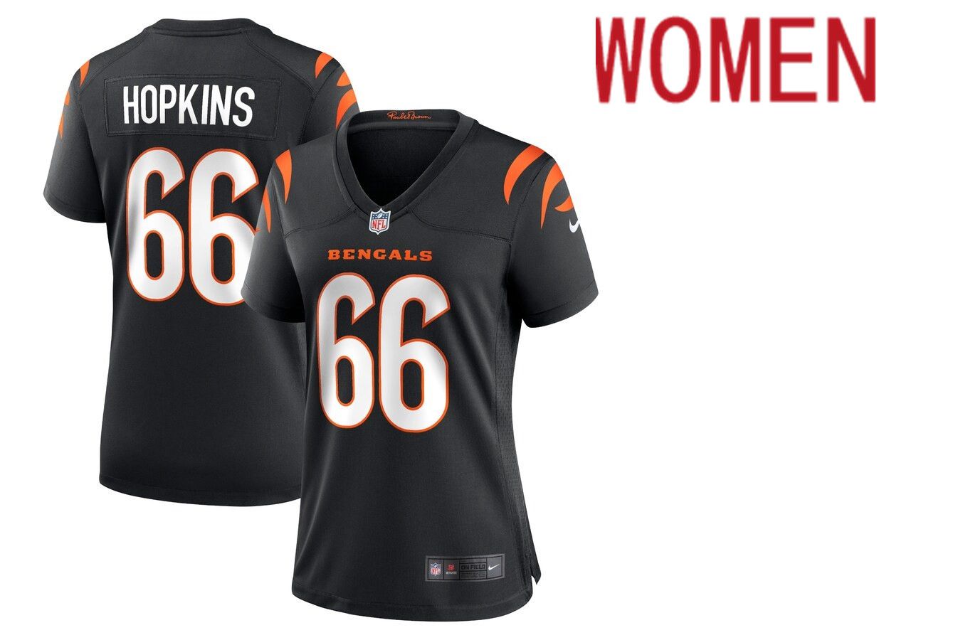 Women Cincinnati Bengals 66 Trey Hopkins Nike Black Game NFL Jersey